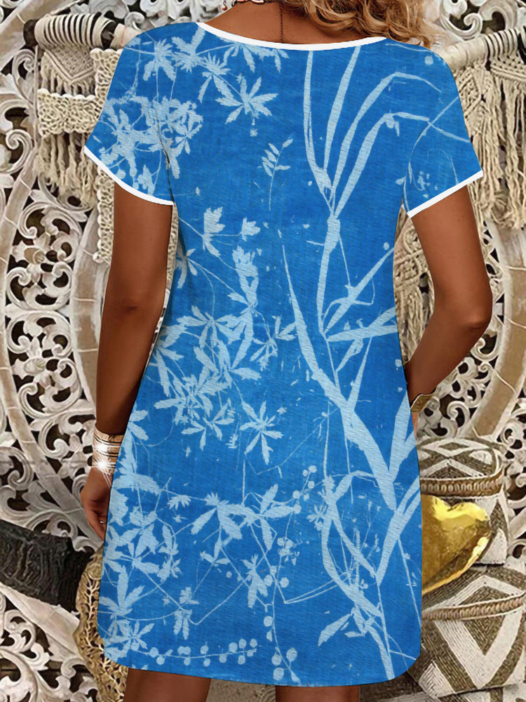 Damen Sommerliches T-Shirt-Kleid mit floralem Print Echo Archiv