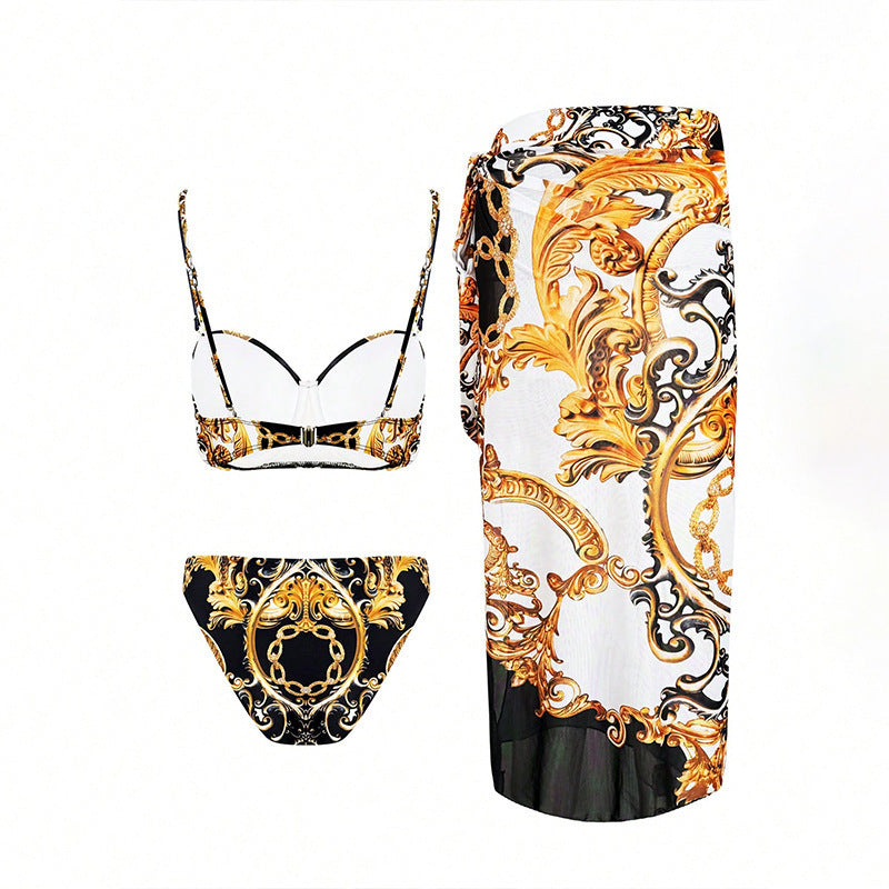 Damen glamouröses Bikiniset mit pareo Echo Archiv