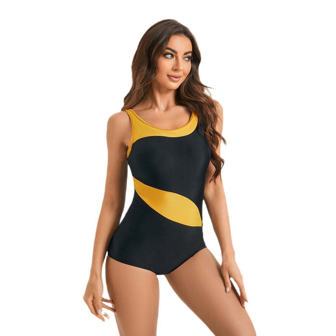 Damen Sportlicher Einteiler Badeanzug mit dynamischem Muster – Maréssa