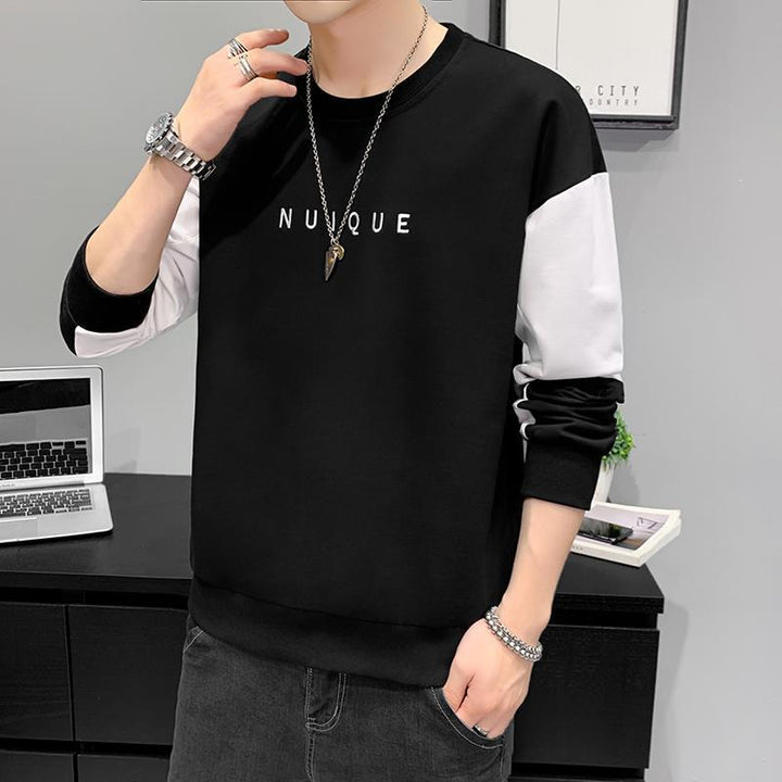 Herren Leichtes Colorblock-Sweatshirt mit Rundhalsausschnitt, gerippten Bündchen & minimalistischer Logostickerei Echoarchiv