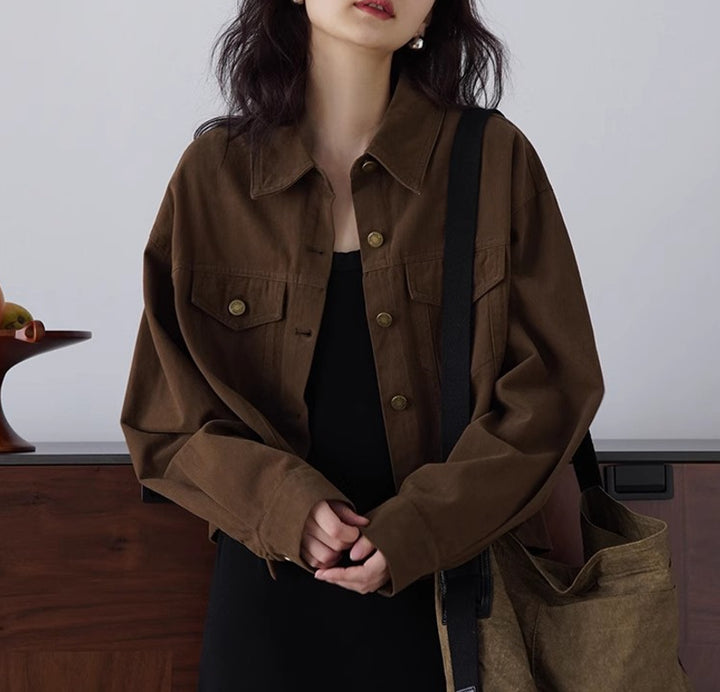 Damen Modische Oversized-Jacke mit Knöpfen und praktischen Taschen Echoarchiv