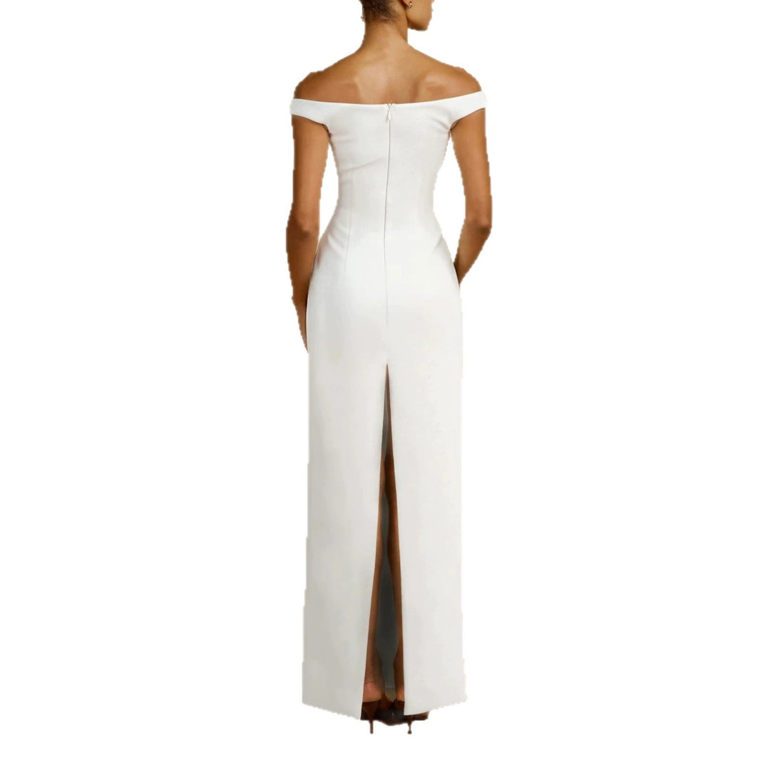 Damen Schlichtes Off-Shoulder-Maxikleid Echo Archiv