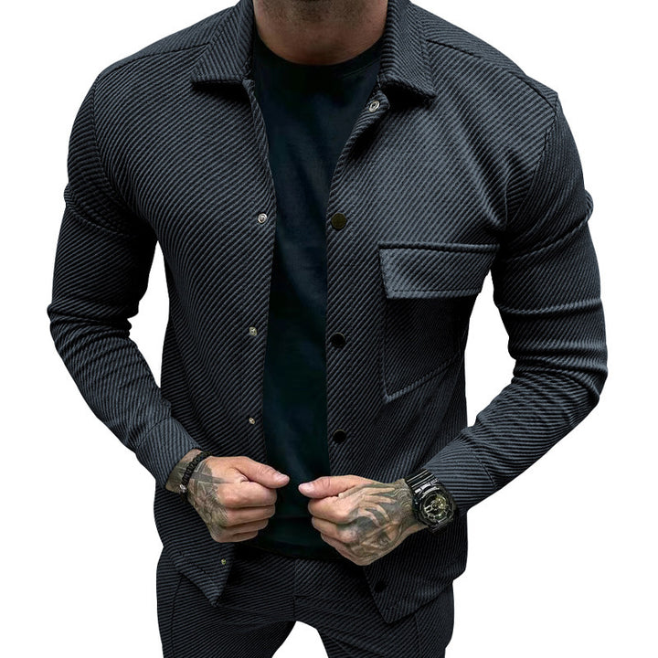 Herren Strukturierte Hemdjacke Echoarchiv