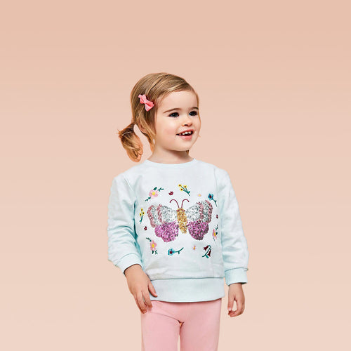 Mädchen Sweatshirt mit buntem Schmetterlingsmotiv Echo Archiv