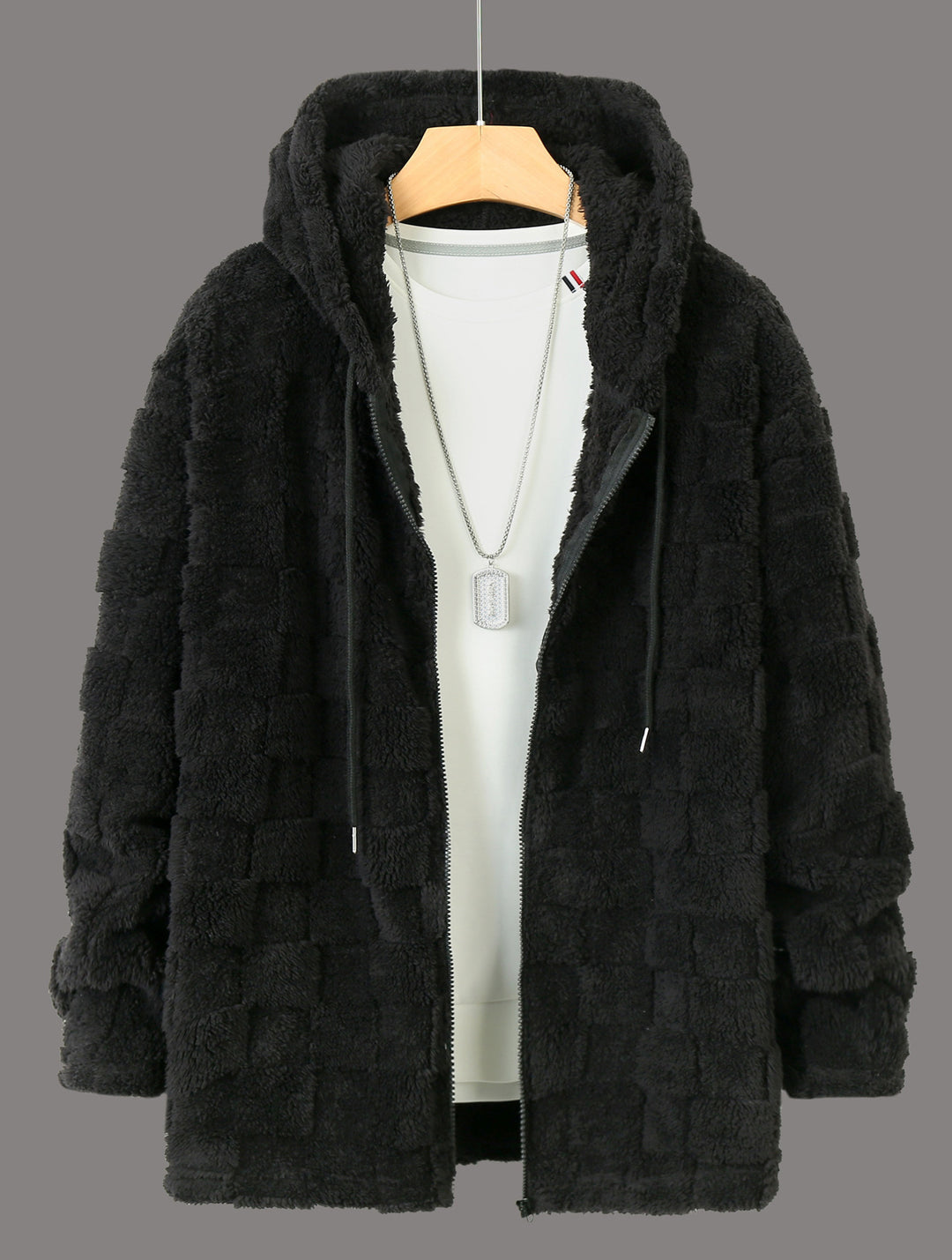 Herren Fleecejacke mit strukturiertem Design und praktischem Reißverschluss Echoarchiv