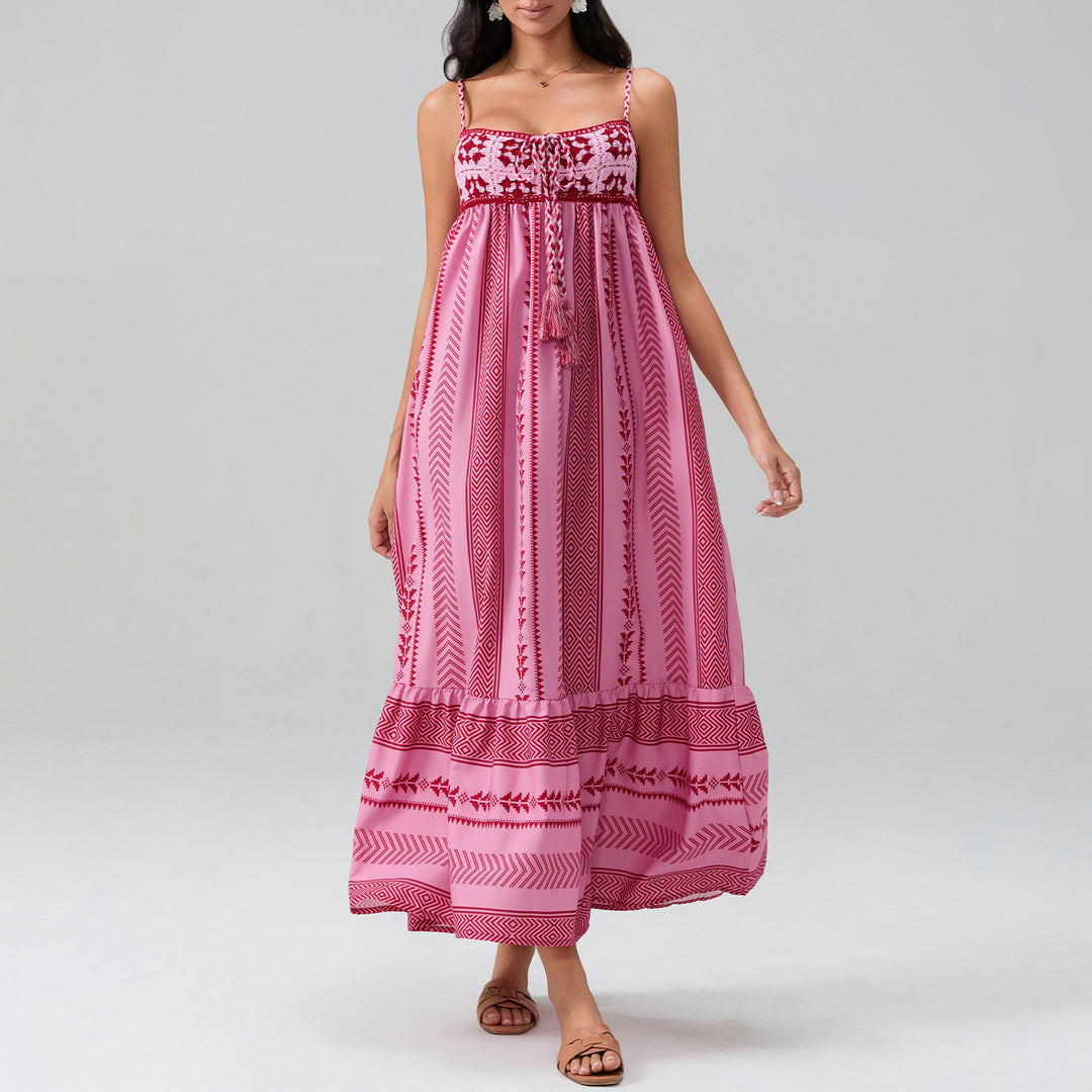 Damen Maxikleid mit raffiniertem Boho-Muster Echo Archiv