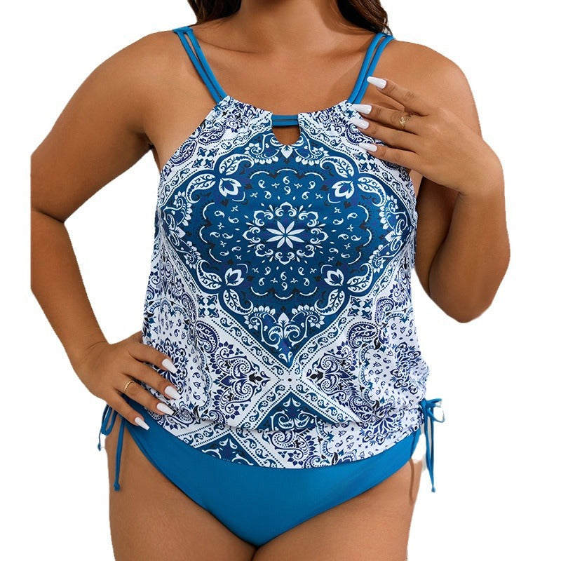 Damen Tankini mit verspielt floralem Design und verstellbaren Trägern Echo Archiv