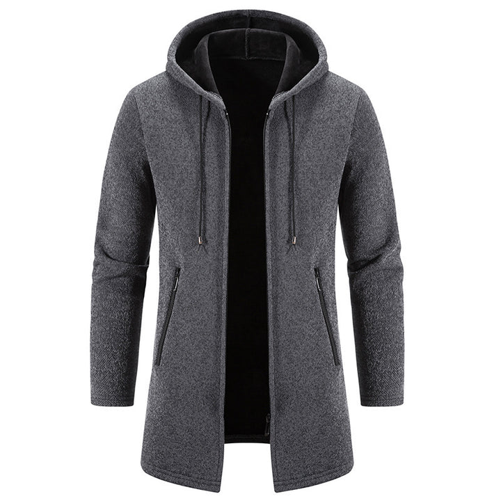 Herren praktische und stilvolle Fleecejacke mit Kapuze und Reißverschlusstaschen Echoarchiv