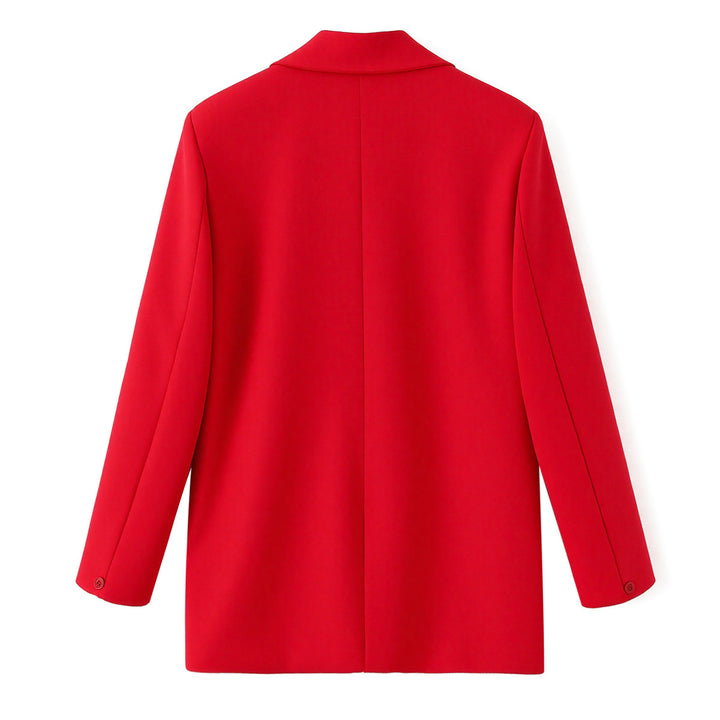 Damen Doppelreihiger Blazer mit herzförmigen Metallknöpfen, Pattentaschen und tailliertem Schnitt Echo Archiv