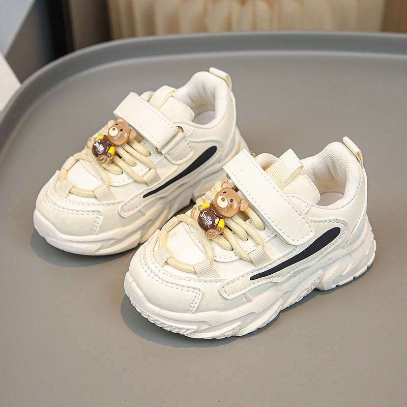 Damen Sportliche Kinder Sneakers mit praktischem Klettverschluss und tierischen Applikationen Echo Archiv