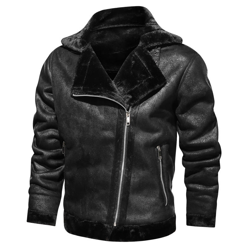 Herren Modische Bikerjacke mit Teddyfutter Echo Archiv
