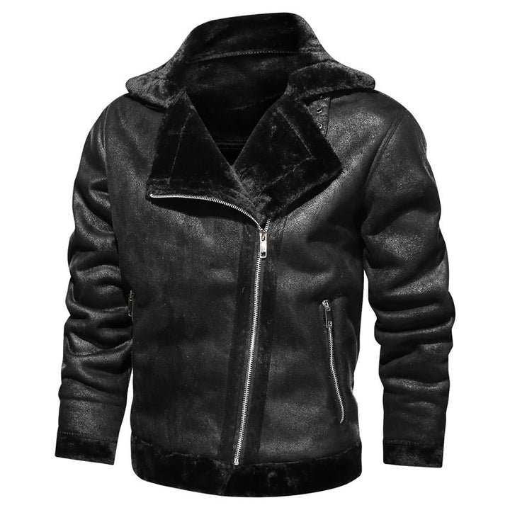 Herren Modische Bikerjacke mit Teddyfutter Echo Archiv