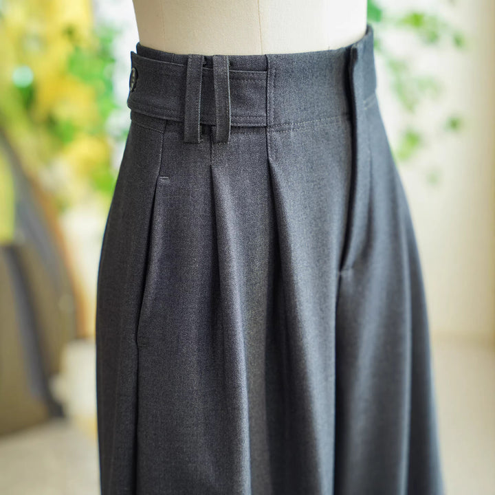 Damen Elegante und weit geschnittene Hochtaillierte Anzughose Echoarchiv