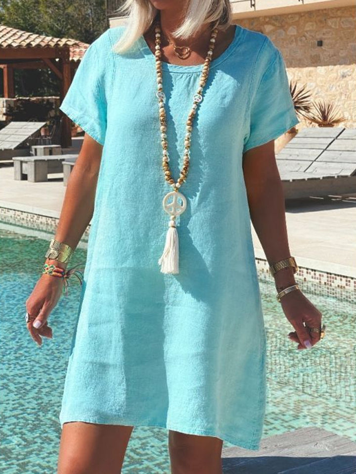 Damen Leichtes Strandkleid aus atmungsaktivem Leinen Echo Archiv