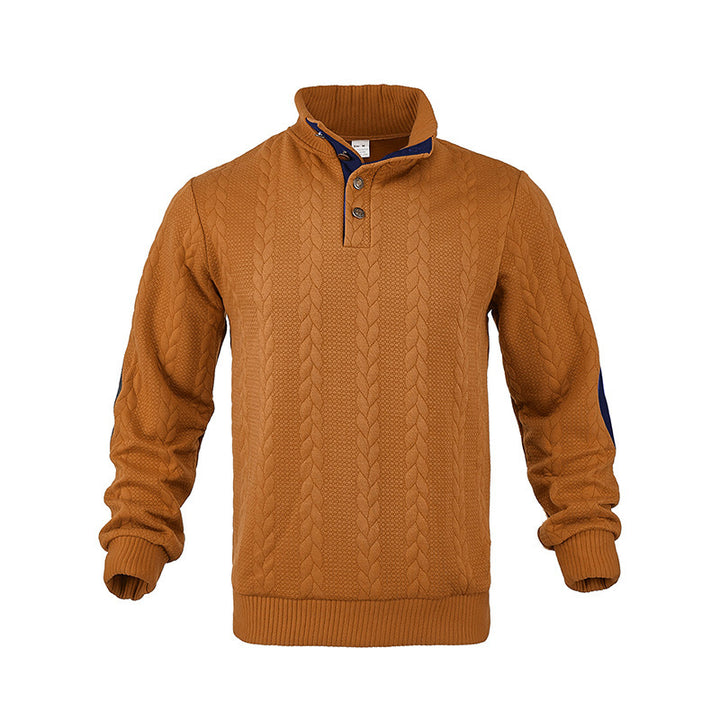 Herren Strickpullover mit klassischem Kragen und kontrastierenden Details Echoarchiv