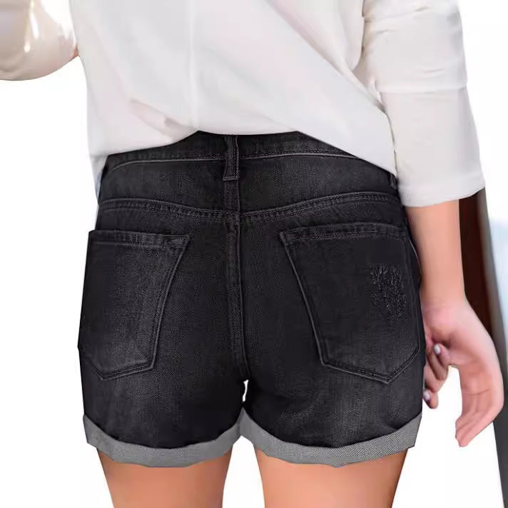 Damen Jeansshorts mit modischen Rissdetails und lässigem Schnitt Echo Archiv