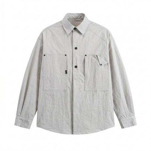 Unisex Kastenförmiges Overshirt mit großen aufgesetzten Taschen und Hemdkragen Echo Archiv