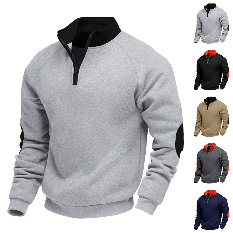 Herren Fleece-Pullover mit Stehkragen und Reißverschluss Echoarchiv