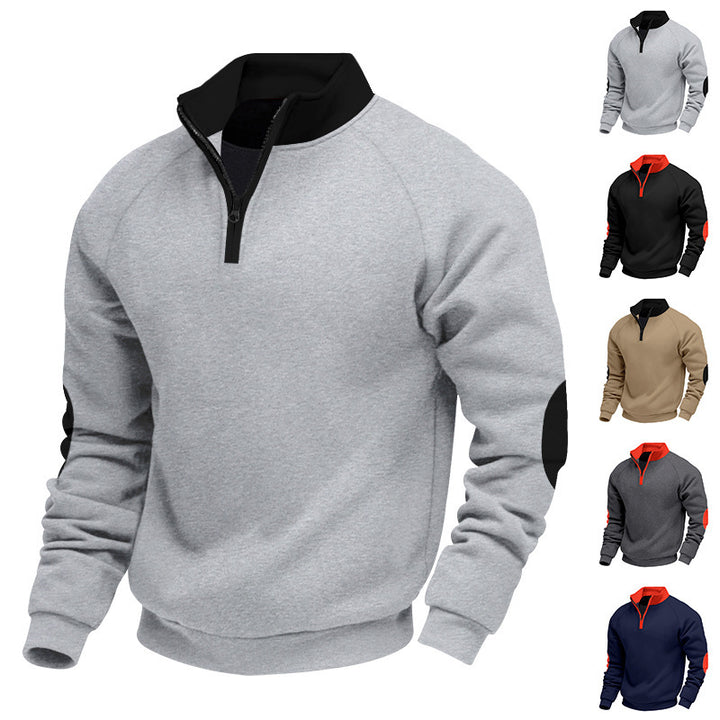Herren Fleece-Pullover mit Stehkragen und Reißverschluss Echoarchiv