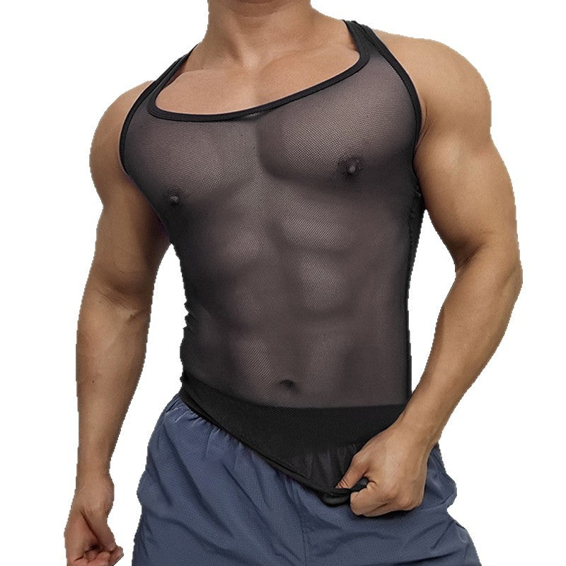 Unisex nan atmungsaktives Netz-Top mit sportlicher Rückenpartie und elastischer Saumkante Echo Archiv