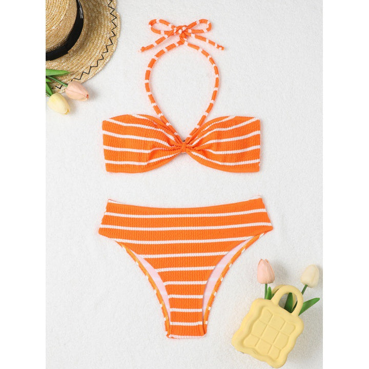 Damen Triangel-Bikini mit verspieltem Streifenmuster und verstellbarem Oberteil Echo Archiv