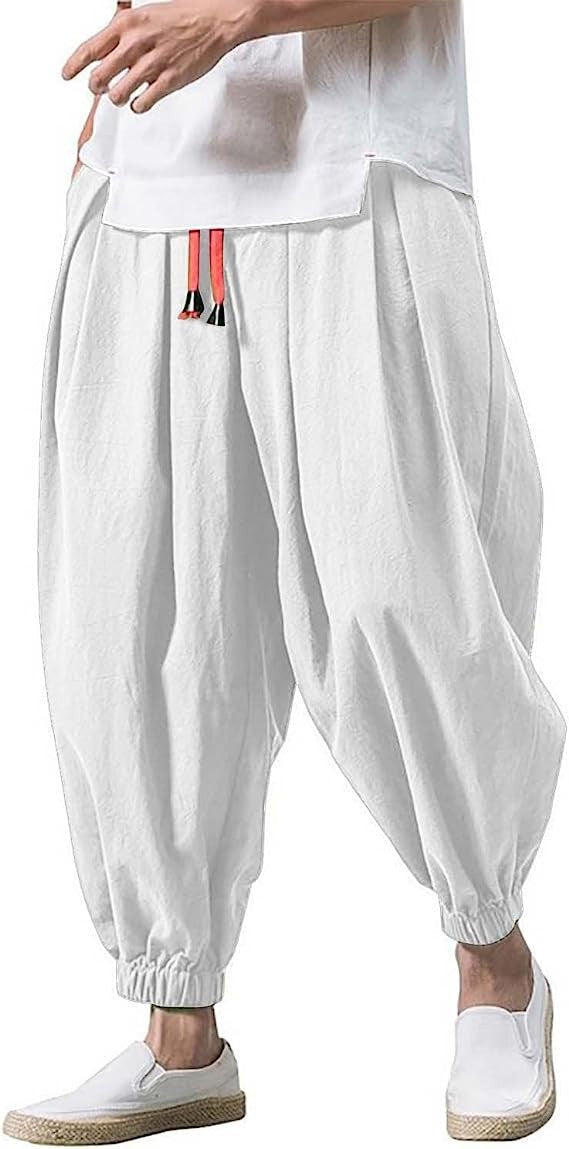 Herren nan ausgefallene Ballonhose im Haremstil mit Faltenwurf, elastischem Bund und Kordelzug Echo Archiv