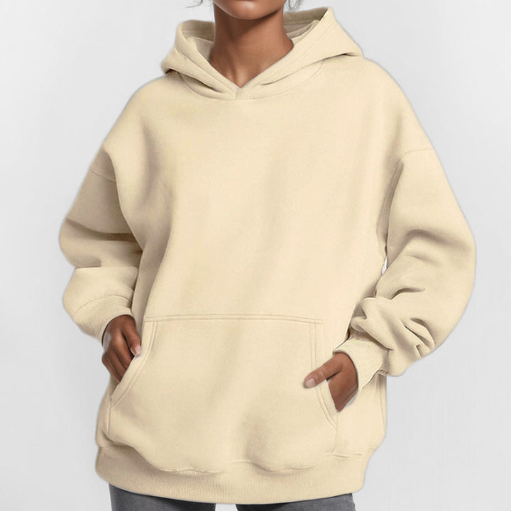 Damen nan extralanges Oversize Kapuzen-Sweatshirt mit Kängurutasche, weichem Fleece-Innenfutter und überschnittener Schulter Echo Archiv