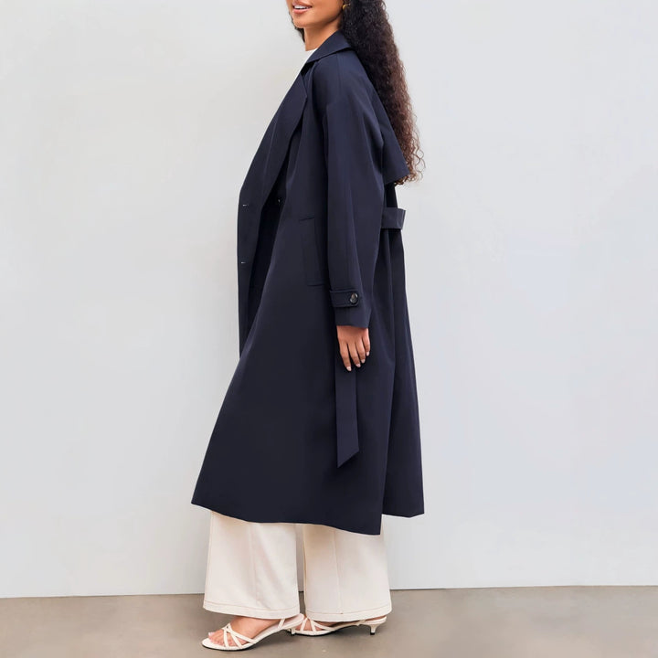 Damen Modischer Trenchcoat mit breitem Kragen Echo Archiv