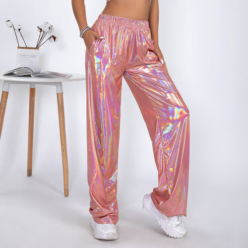 Damen Glamouröse Sporthose im glänzenden Design Echoarchiv