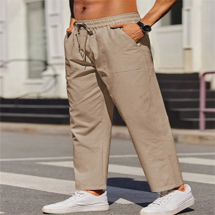 Herren Freizeithose aus leichtem, atmungsaktivem Material mit elastischem Bund und praktischen Taschen Echoarchiv