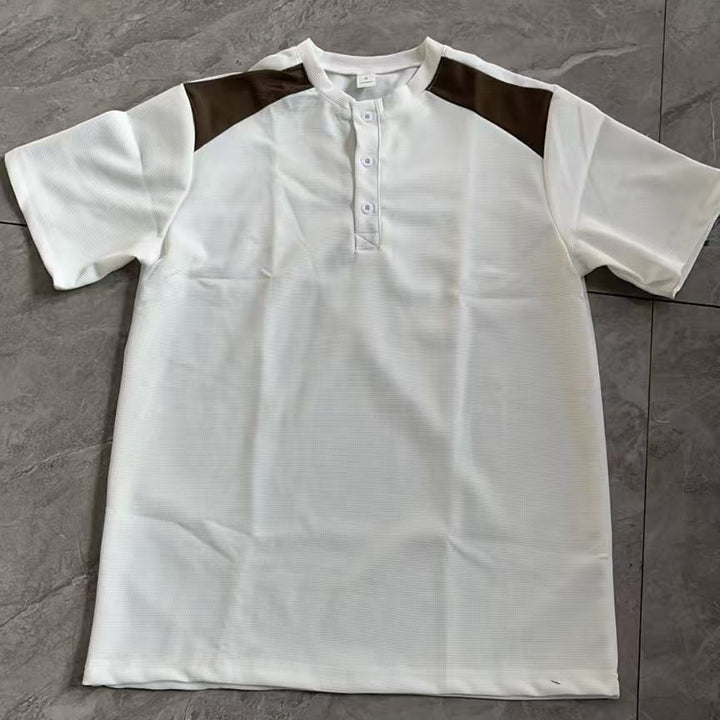 Herren Funktionsshirt mit modernem Henley-Ausschnitt und Mesh-Einsätzen Echoarchiv