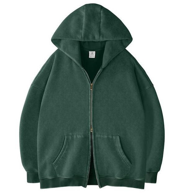 Unisex Oversized Kapuzenjacke mit Doppelreißverschluss und Kängurutaschen Echo Archiv