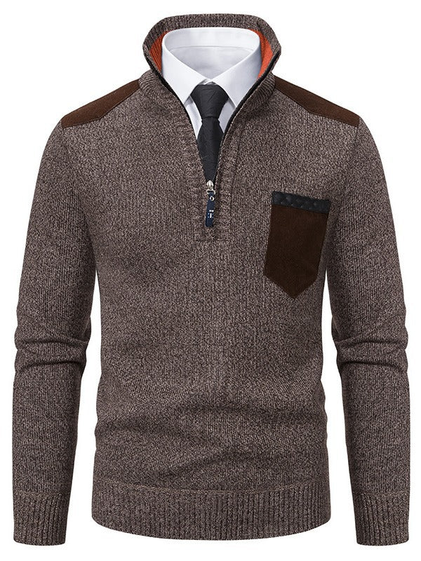 Herren modischer Pullover mit kurzem Reißverschluss und eleganten Details Echoarchiv