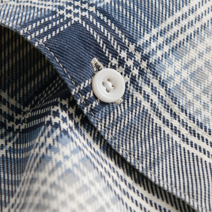 Herren Karierter Baumwoll-Überhemd im Casual-Layering‑Stil mit Pattentaschen Echoarchiv