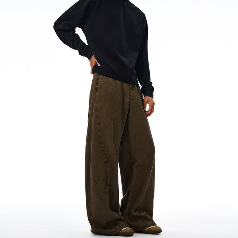 Herren Baggy-Palazzo-Hose aus schwerem Baumwoll-Canvas mit verstärkten Knieeinsätzen Echo Archiv