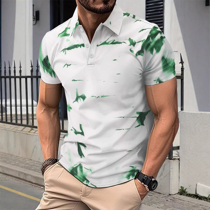 Herren modisches Kurzarm Poloshirt mit ausgefallenem Muster Echoarchiv
