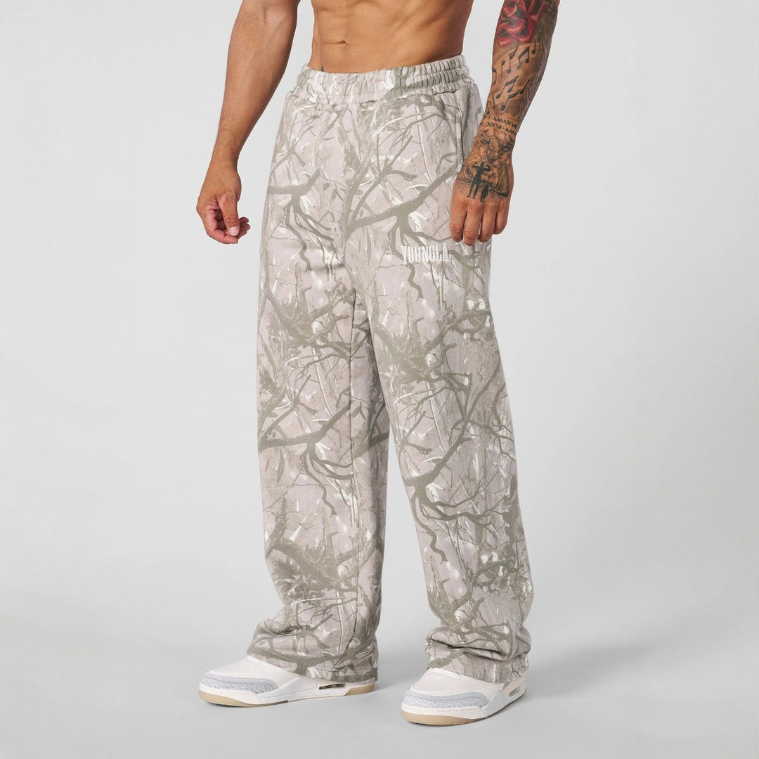 Herren nan weite Camouflage-Jogginghose mit elastischem Komfortbund und Oberschenkel-Logo Echo Archiv