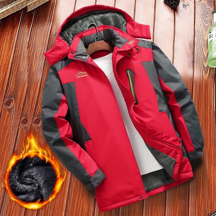 Herren gefütterter Winter‑Outdoorparka mit Teddyfleece‑Innenlage, Kapuze und wasserabweisender Shell Echoarchiv