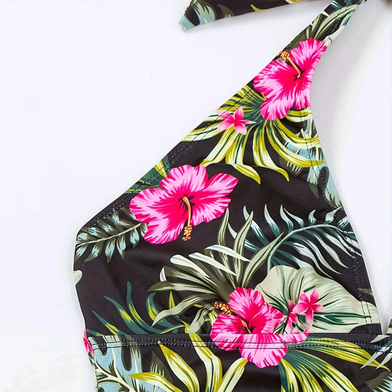 Damen Badeanzug mit floralem Design und verstellbaren Trägern Echo Archiv