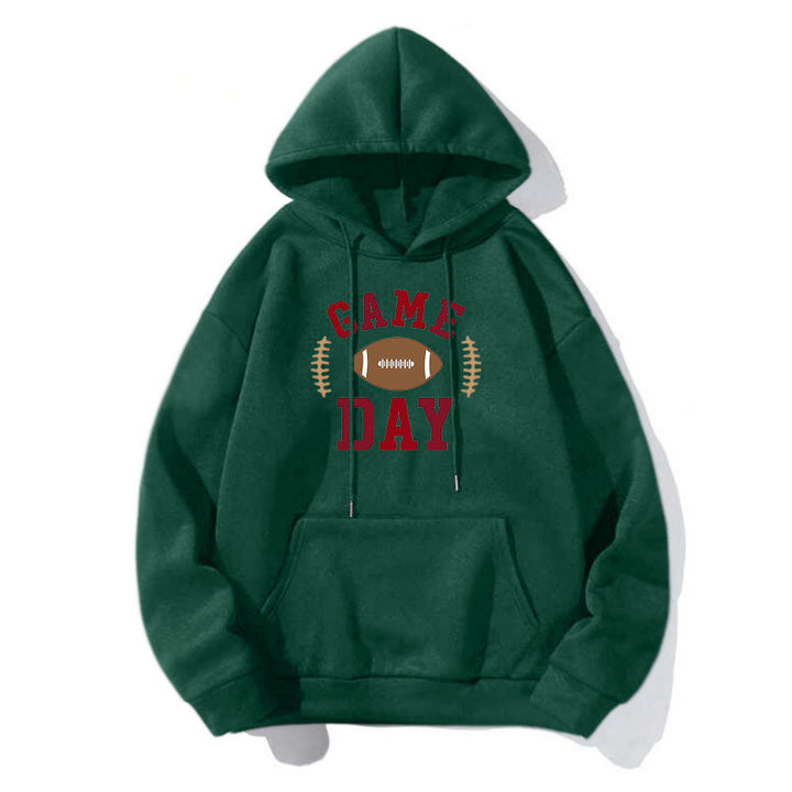 Damen Sportlicher Kapuzenpullover mit Football-Motiv Echoarchiv