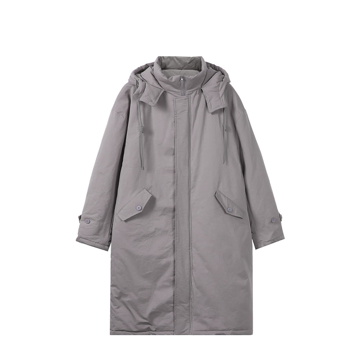 Damen Lange gefütterte Thermo-Parka im Oversize-Schnitt mit verdeckter Front Echoarchiv