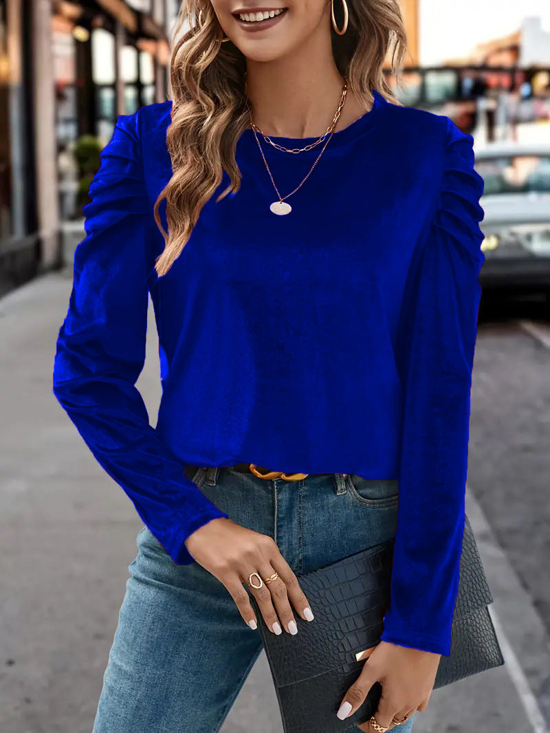 Damen Elegantes Langarmshirt mit Raffungen Echo Archiv
