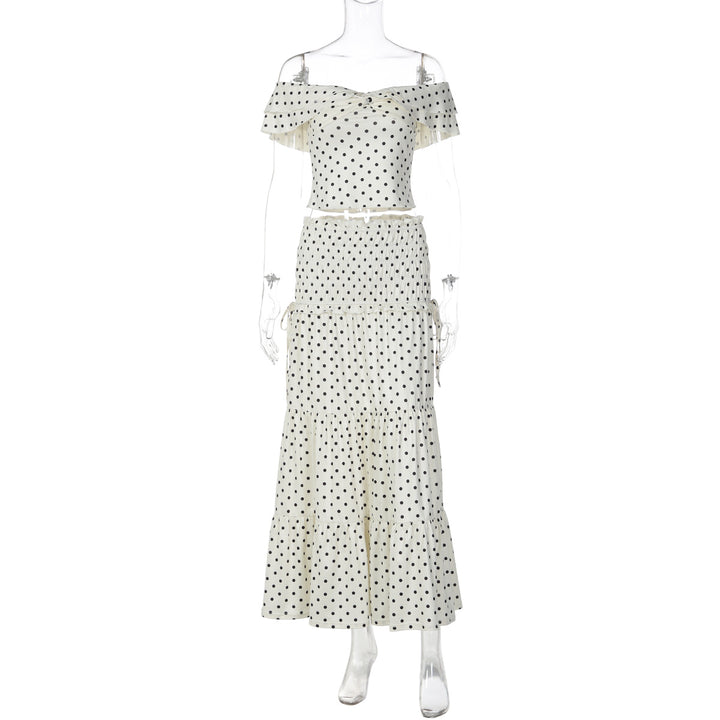 Damen Verspieltes Maxikleid mit schulterfreiem Design und voluminiösen Rüschen Echo Archiv