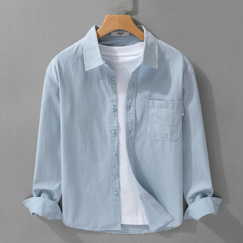 Herren Leichtes Baumwoll-Overshirt mit Brusttasche und Relaxed‑Fit Echoarchiv