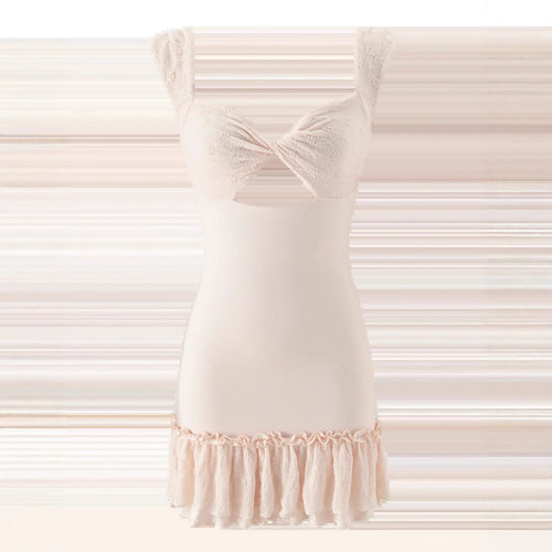 Damen Minikleid mit figurbetontem Schnitt und Rüschensaum Echo Archiv