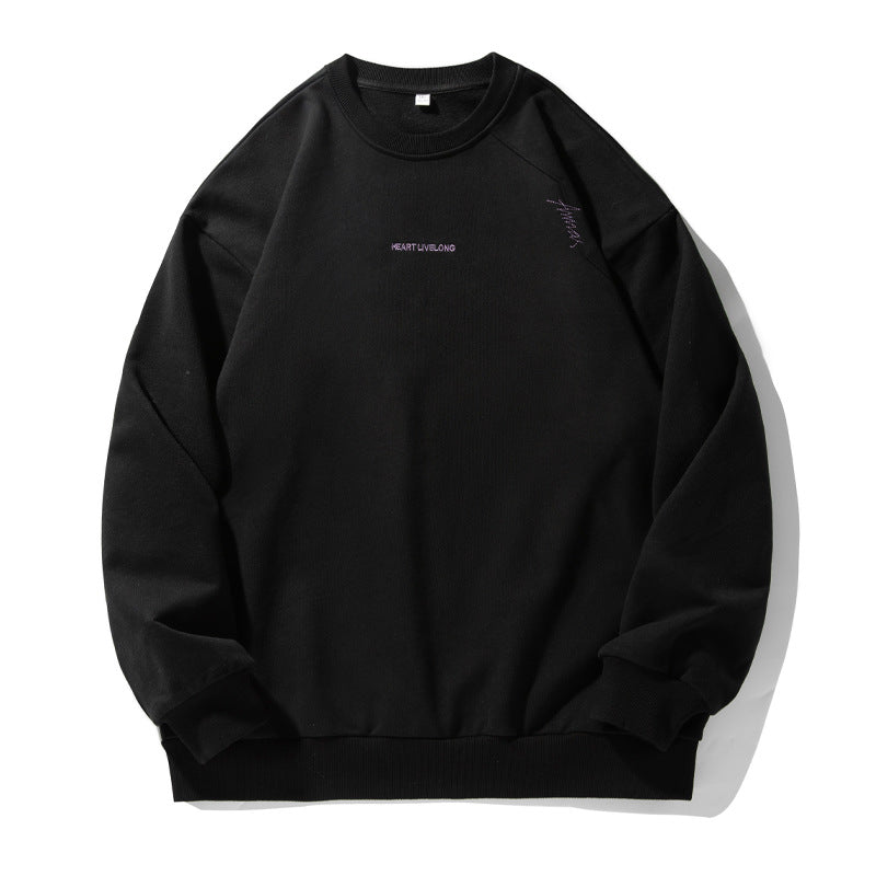 Unisex Oversize Rundhals-Sweatshirt aus Baumwollmix mit feiner Bruststickerei Echo Archiv