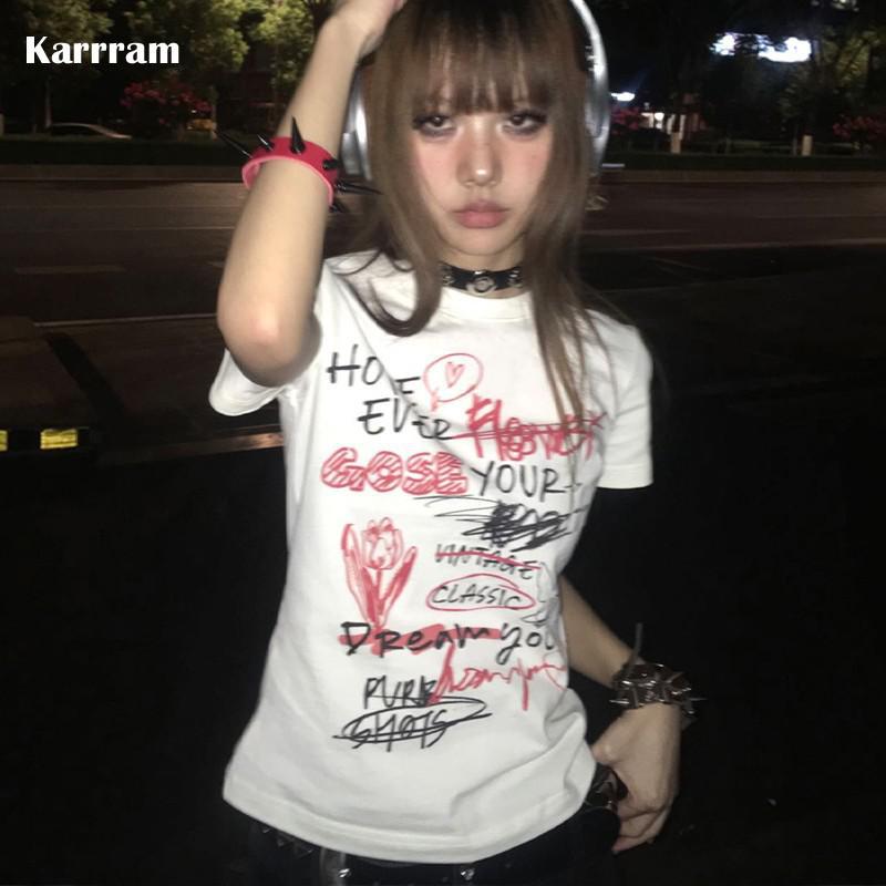 Damen lässiges Statement T-Shirt mit kreativem Print Echo Archiv
