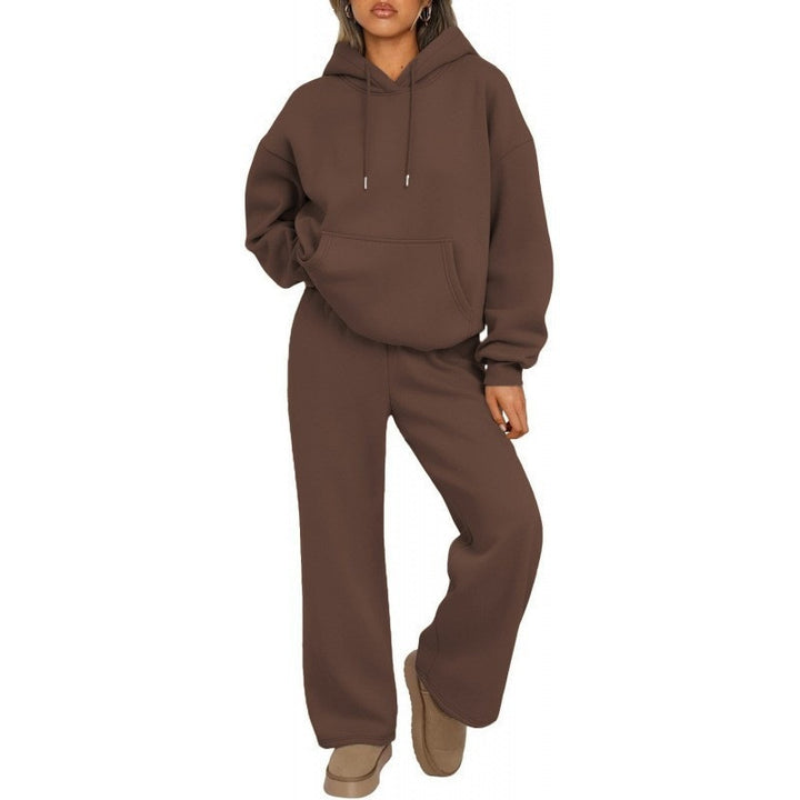 Damen Oversized Hoodie-Set mit Kängurutasche und weiter Palazzohose – Auréline