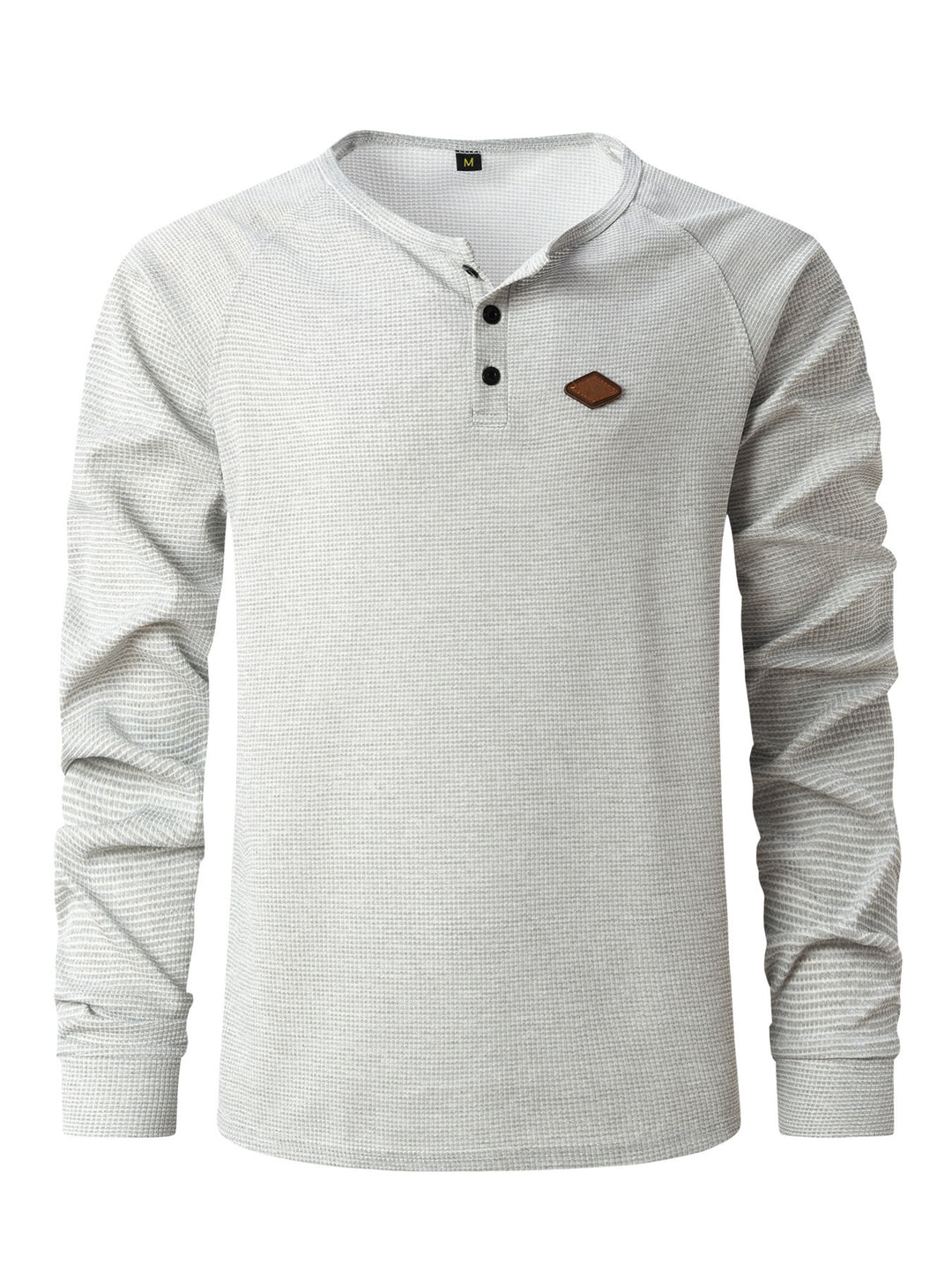 Herren Langarm-Henley-Shirt mit strukturiertem Gewebe und modischen Knopfdetails Echoarchiv