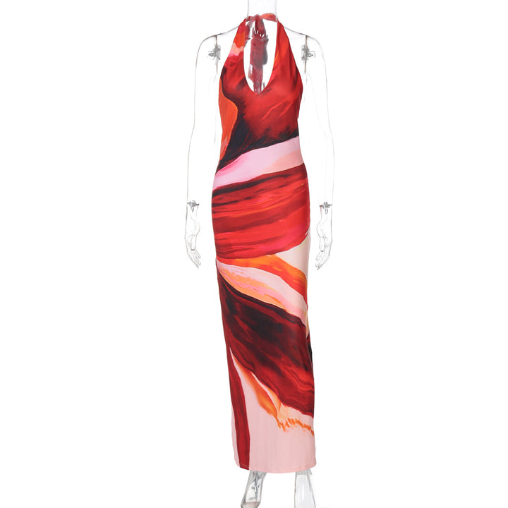 Damen Elegantes Maxikleid mit Halsband und raffinierten Farbverlauf Echo Archiv